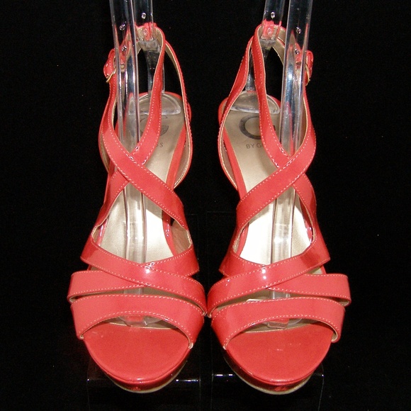 G by Guess 'Habanra' coral strappy platform 8.5M - Picture 2 of 8
